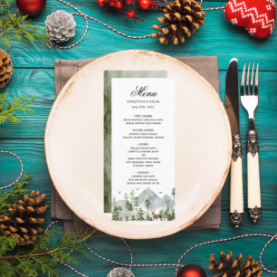 Menu Forêt d'aquarelle   Arbres Et Cerfs  