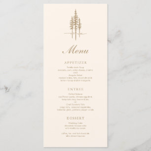 Menu Forêt d'or moderne Mariage rustique