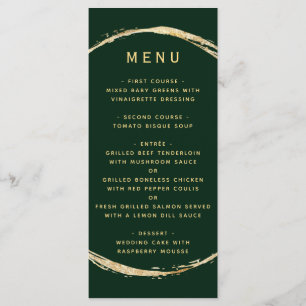 Menu Forêt Vert Rustique Gold Cercle Ampersand Mariage