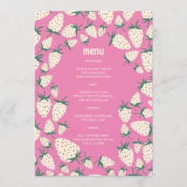 Menu Fraise blanche mignonne Aiguille MAIN DESSINÉE PER