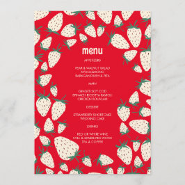 Menu Fraise blanche mignonne Aiguille MAIN DESSINÉE PER