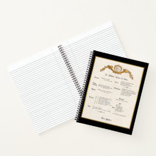 Menu Français Carnet Spiral