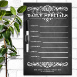 Menü für das wöchentliche Blackboard-Abendessen Trockenlöschtafel<br><div class="desc">Fun Calkboard sehen Sie sich an Ihre Küche angepasste Trockenpappe an. **BITTE BEACHTEN SIE: FÜR EINE MAXIMALE VISIBILITÄT BENUTZEN SIE EINEN WEISSEN ODER NIEDRIG TROCKENEN ERASE MARKER.</div>