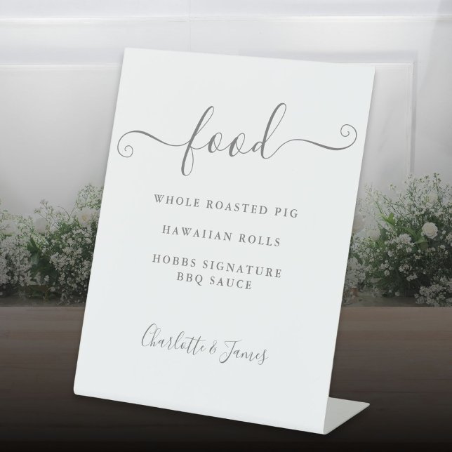 Menü für graue Signatur Sockelschild (Gray Signature Script Food Menu Pedestal Sign)