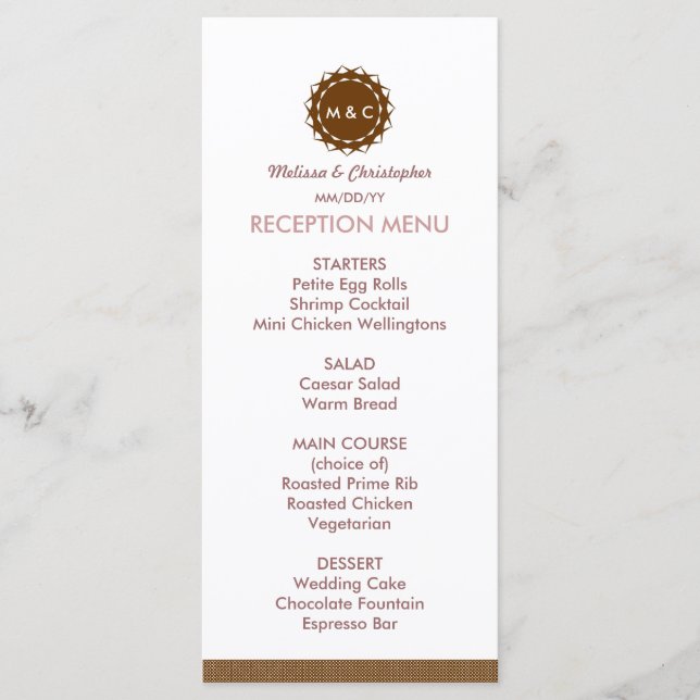 Menü für Hochzeiten abstrakter Blume / Programm (Vorderseite)