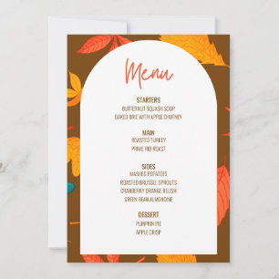 Menü für Hochzeiten am Erntedank mit floralen Menü Einladung