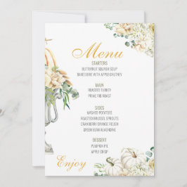 Menü für Hochzeiten am Erntedank mit floralen Menü Einladung