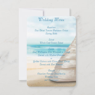 Menü für Hochzeiten am Strand Einladung