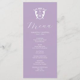 Menü für Hochzeiten Einfaches Monogramm Wappen Lil Menükarte