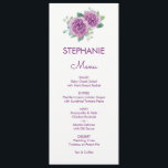 Menü für Hochzeiten von lila Rose Menükarte<br><div class="desc">Diese Hochzeitsmenükarten verfügen über Aquarellfarben-Rose. Um diese Karten personalisieren zu können, müssen Sie Ihren Gastnamen in den Gast-Namen-Bereich eingeben und auf den Button "In den Warenkorb" klicken. Sie müssen dies für jeden Gast separat tun. Stellen Sie sicher, dass Sie den Menütext und den Karo ändern, bevor Sie Ihre Bestellung aufgeben....</div>