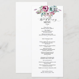Menü für Hochzeiten von Mint & Mauve Floral Menükarte