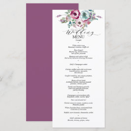 Menü für Hochzeiten von Mint & Mauve Floral Menükarte