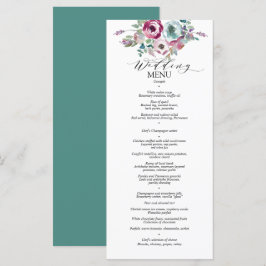 Menü für Hochzeiten von Mint & Mauve Floral Menükarte