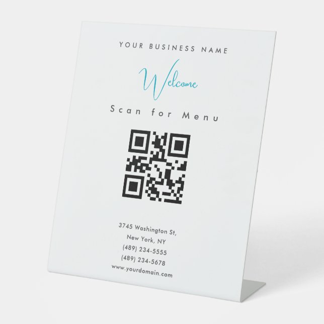 Menü für Schwarz-weißen Beruflichen Scanner mit QR Sockelschild (Vorderseite)
