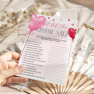 Menu Galentine's What Is The Groom Say Bridal Games