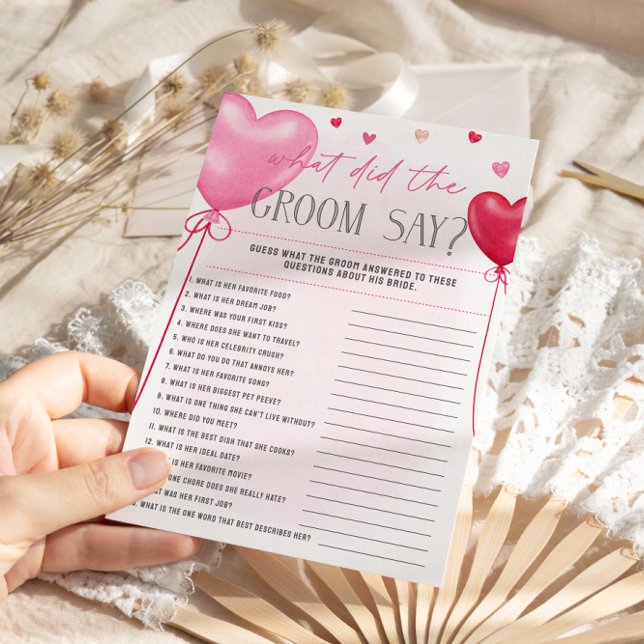 Menu Galentine's What Is The Groom Say Bridal Games (Créateur téléchargé)