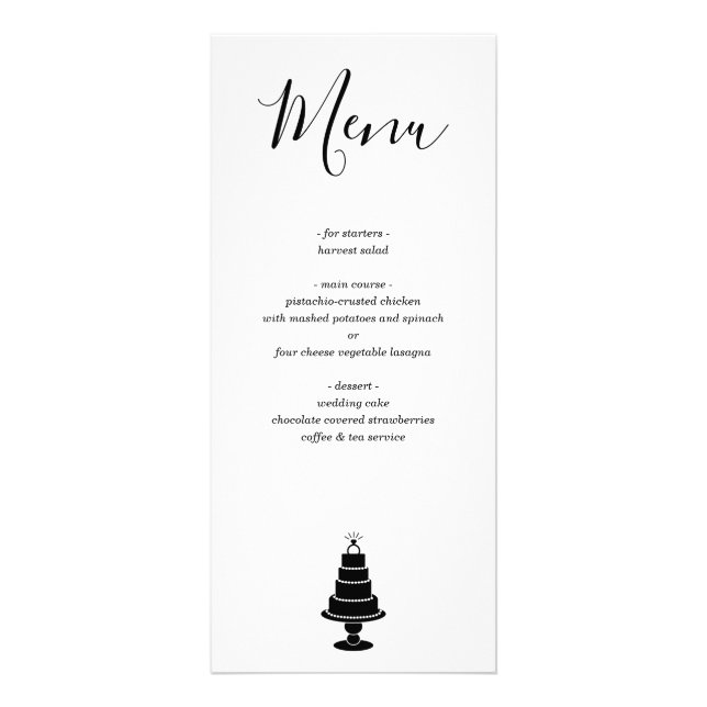 Menu gâteau mariage (Devant)