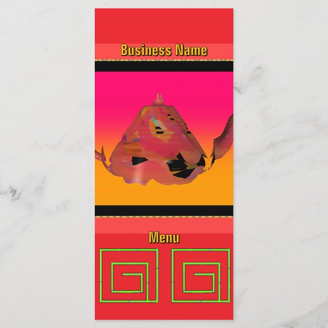 Menu Geo Bamboo Maze Teapot Red Caterer (Dos)