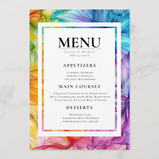 MENU + GETRÄNKE Ätherisches Blut Menükarte (Vorderseite)