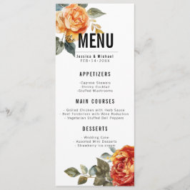 Menü + Getränke Marmorträume Orange Rose Menükarte