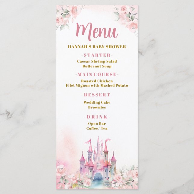 Menu Girl Princess Royal Castle Cinquième anniversaire (Devant)