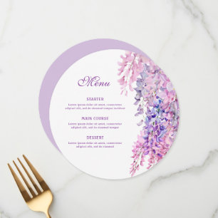 Menu Glycine Aquarelle Rond
