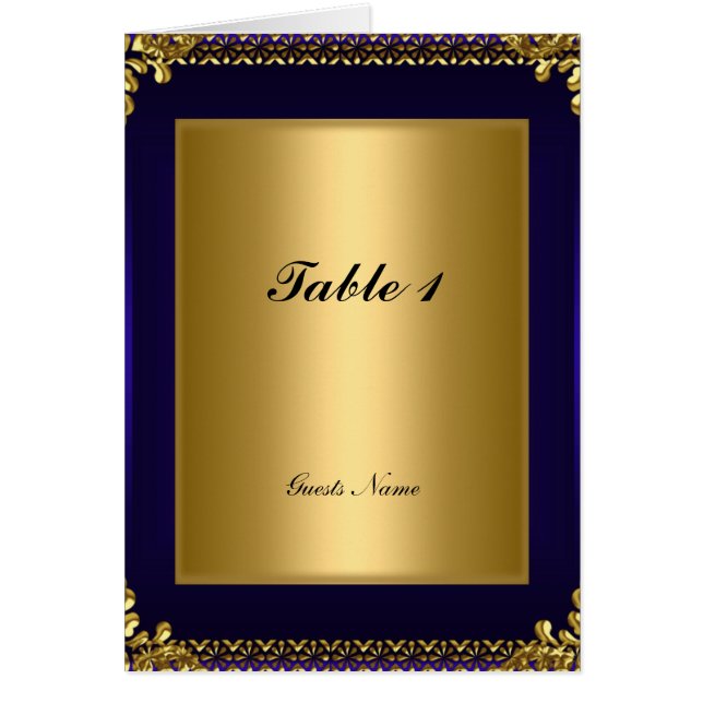Menü "Gold and Royal Blue Table Placement Card" (Vorne)