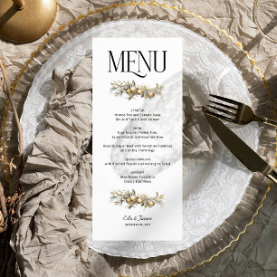 Menu Gold Garland Holly et Ornamy Mariage de Noël