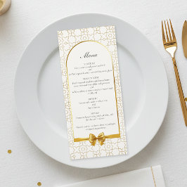 Menu Gold Geometric Arch Art Deco Inspired Wedding