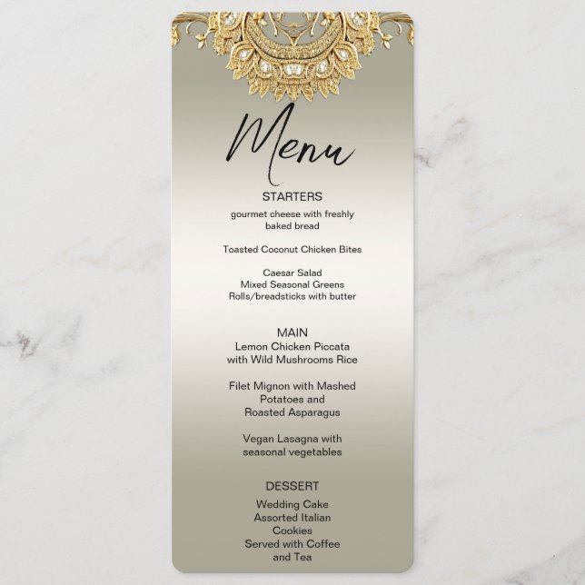 Menu Gold Ornate (Devant)