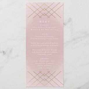 Menu Gold Rose Elegance Diamond Geo Déco Mariage