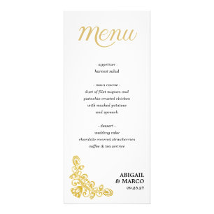 Menu Gold vintage