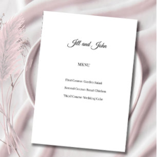 Menu Gothic Hochzeitskarte Vintage Dark Academia Menükarte