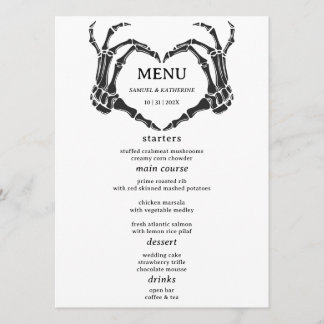 Menu Gothique Romantique Squelette main Halloween Maria