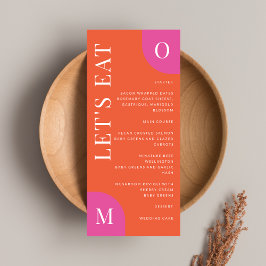 Menu Gras Mariage Orange Et Rose Coloré