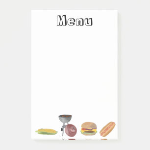 Menü Grillen Post-it Klebezettel