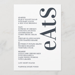 Menu Gros Monogramme Moderne Gras Simple Mariage
