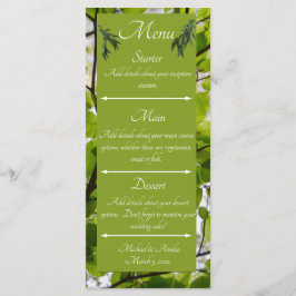 Menü "Grüne Blätter" Menükarte