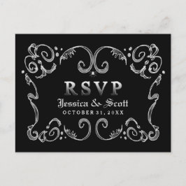 MENU Halloween noir blanc gothique Scroll RSVP