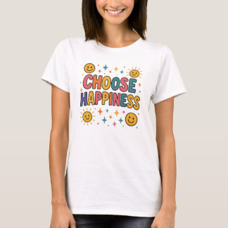Menu Happiness T-Shirt - Vibes positives Graphique