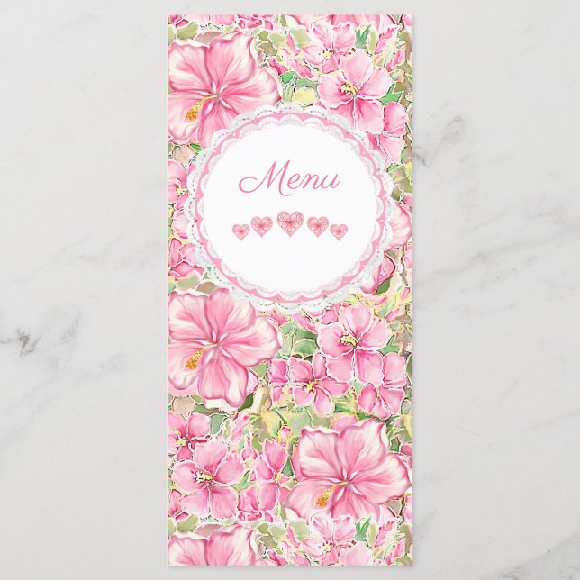 Menu Hibiscus & dentelle PINK (Dos)