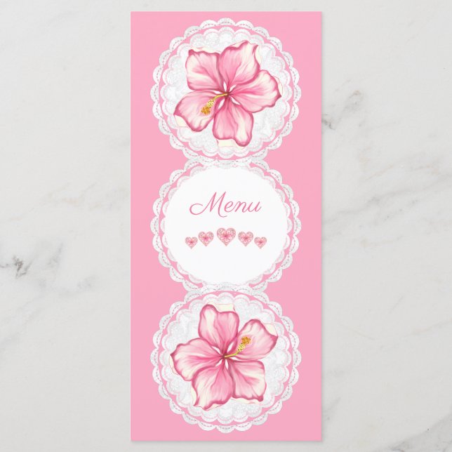 Menu Hibiscus & dentelle PINK (Dos)