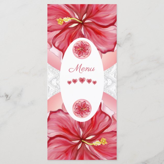 Menu Hibiscus & dentelle RED (Dos)