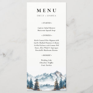 Menu Hiver Montagnes Pine Tree Mariage