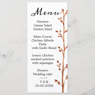 Menü "Hochzeit im Herbst" Menükarte