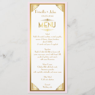 Menü Hochzeit, Menü Sitzung, großartige Gatsby, we Menükarte