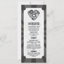 Menü Hochzeit Steampunk Hochzeit Herzen Zahnräder