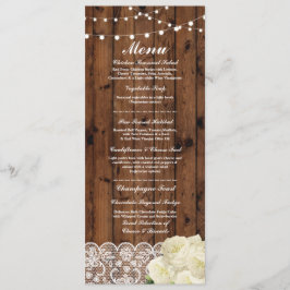 Menü-Hochzeits-Empfangs-rustikale hölzerne Menükarte