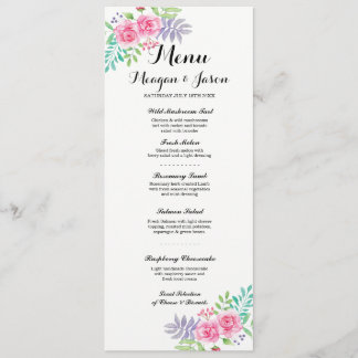 Menü Hochzeitsempfang Elegante Blumenkarten Rose Einladung