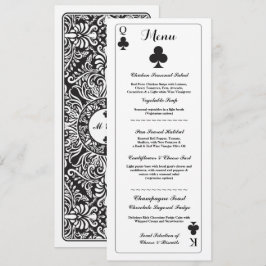 Menü Hochzeitsempfang Kartenspiel Ace of Clubs Einladung